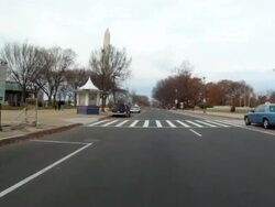 Driving over a bridge in Washington DC on a cloudy day. Stock Footage