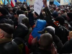Pro Russia Supporters In Crimea News Clip