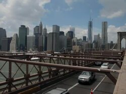 Lower Manhattan Viewed From Brooklyn Side of East River Stock Footage