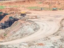 Timelapse Large Truck loading Coal mine Stock Footage