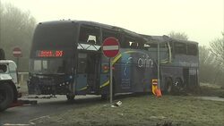 Crashed bus being recovered News Clip