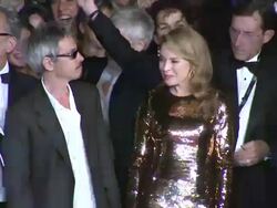 Kylie Minogue, Elise Lhomeau, Jeanne Disson, Edith Scob, Leos Carax and Denis Lavant at Holy Motors Premiere: 65th Cannes Film Festival at Lumiere on May 23, 2012 in Cannes, France (Footage by WireImage Video/Getty Images) Stock Footage