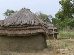 WS Shot of rural hut / Juba, Central Equatoria, Sudan  Stock Footage