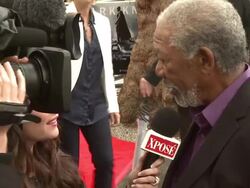 Morgan Freeman at The Dark Knight Rises: European Premiere at Leicester Square on July 18, 2012 in London, England (Footage by WireImage Video/Getty Images) Stock Footage