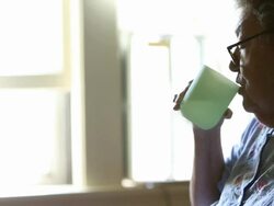 MS TS Elderly woman taking prescription medication / Minneapolis, Minnesota, United States Stock Footage