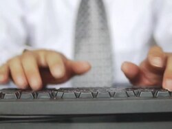 Finger tapping the keyboard Stock Footage