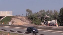 France - Truckers protest against Calais migrant camp / Wall being built between Calais camp and road / Migrants on Hollande plan to close Calais camp News Clip