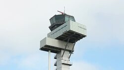 Airport control tower Stock Footage