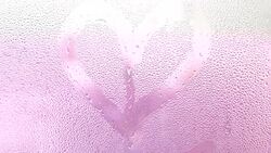Heart shape close up on the window. Stock Footage