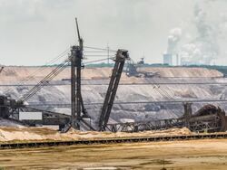 Brown coal mining Stock Footage