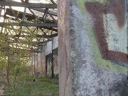 MS POV Graffiti on abandoned building / Brandenburg, Germany   Stock Footage