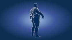 fat human x-ray rotating loop isolated with luma matte Stock Footage