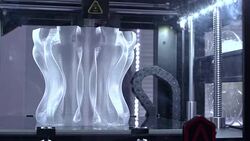 3D Printer printing a vase Stock Footage