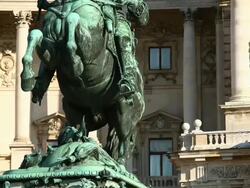 Equestrian Statue Prince Eugene Of Savoy Tilt Up Stock Footage