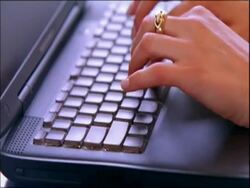 CU hands typing on laptop Stock Footage