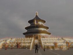 Light effect, timelapse of Temple of Heaven in Beijing Stock Footage
