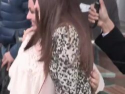 Victoria Justice greets fans at Mirror Mirror Afte Stock Footage