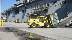 US warship being loaded with aid to assist FEMA response to Irma Instructional Video