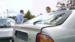 MS DS Upset Woman Having A Car Accident Stock Footage