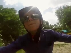 Young biker have fun Stock Footage