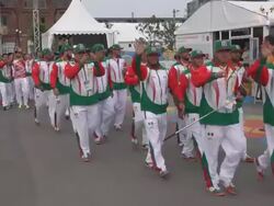 Welcoming Ceremony in Athletes' Village, Toronto, PanAm Games Stock Footage