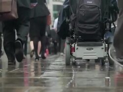 Commuter wheelchair Stock Footage