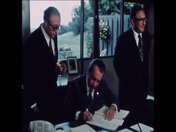 SYND 20 7 74 NIXON SIGNS US-SPANISH AGREEMENT IN SAN CLEMENTE, CALIFORNIA News Clip
