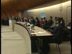 Photo-op of Kabila, Chirac and Annan at Human Rights Conference to Annan speech Instructional Video