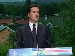 George Osborne, Shadow Chancellor, speech to The Conservative Party Conference 2009 Stock Footage