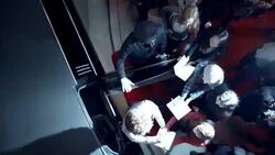 Chauffeur opens limousine, celebrity signs autographs and clears path on red carpet at awards show Stock Footage