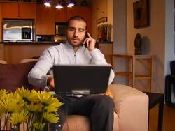 Nabil Telecommuting Jib Down Stock Footage