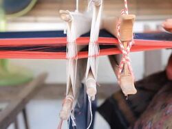 Hand loom manufacture Stock Footage