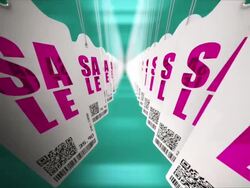 Sales price tags in a row. Loopable CG. Stock Footage