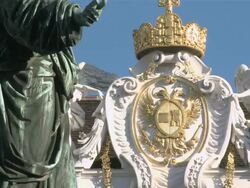 WS ZO View of statues at Hofburg Palace / Vienna, Austria Stock Footage