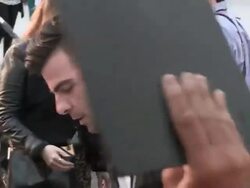Zachary Quinto greets fans at the Star Trek Into Darkness Premiere in Hollywood, 05/14/13 Stock Footage