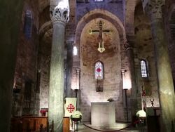 San Cataldo church, interior view of the altar in the apse, Palermo, Sicily. Stock Footage