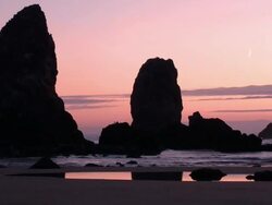 Sunset at Cannon Beach, Oregon Stock Footage