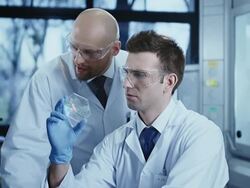 Scientist is analysing DNA structure. Stock Footage