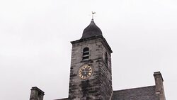 GVs (general views) 16th/17th century Scottish village. Stock Footage