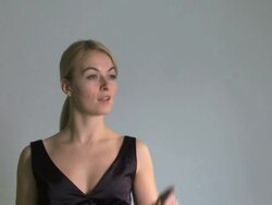 Female touching screen with finger for ID scan Stock Footage