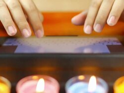 Hand typing on Tablet screen Stock Footage