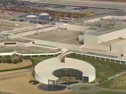 MS AERIAL Shot of BMW Assembly Plant near Greenville / South Carolina, United States Stock Footage