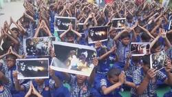 Indian children pray for the safe return of trapped Thai boys News Clip