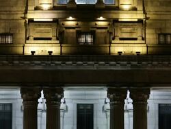 MS Flashing neon signs on city buildings / Shanghai, China Stock Footage