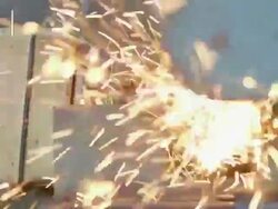 Cutting A Metal Object With Plasma Cutter - Stock Footage Stock Footage
