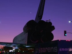 Space Shuttle Endeavour on streets of LA Stock Footage