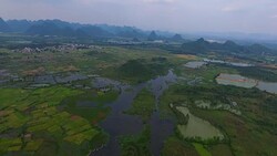 Karst area of the sunset. Stock Footage