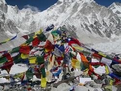MS Shot of Mount Everest Base Cam / Mount Everest, Khumbu, Nepal  Stock Footage