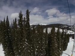 Lift ride up the mountain Stock Footage