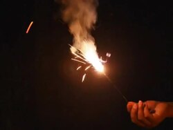 Fireworks show, digital composite Stock Footage